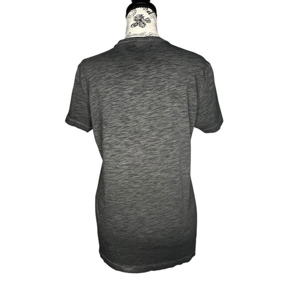 Harley Davidson (M) Raw-Edge Neck Printed Graphic Studded Logo Short Sleeve Tee - Picture 2 of 10